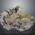 Natural Wood Stone Featuring Various Colors Pink Green Blue And Irregular Surface Texture