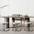 Modern Tea Table and Chair Tea Table and Chair Combination 3d model