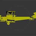 Vintage Biplane Passenger Plane With Light Blue White Camouflage Cross Insignia Dark Background Reflection