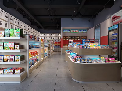 Industrial LOFT Convenience Store Department Cashier 3d model