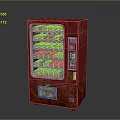 Red Classic Rusty Vending Machine With Glass Door And Control Panel Front