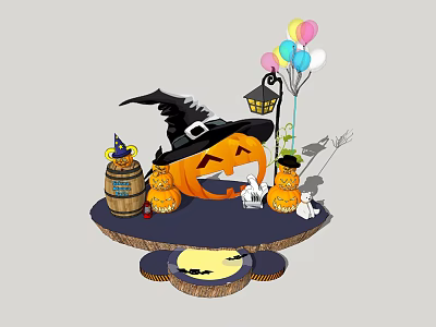 Modern Pumpkin Theme Pastoral Beauty Setches Pumpkin Theme Beauty Setches 3d model