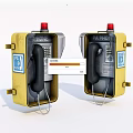 Public PA Phones With Yellow Enclosure Red Button And Black Handset For Digital Communication