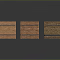 Three Wooden Benches With Different Designs On Dark Background With Reflection