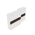 Modern Decorative Cabinet With White Panels And Wooden Open Shelves Design