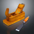 Wooden Plane And Chisel Tools For Carpentry And Woodworking Projects 3d model
