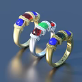 Exquisite Colorful Gemstone Rings With Gold Silver Bands And Diamond Accents