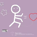 Creative Neon Lamp Combination With Stick Figure Stars And Heart Shape On Dark Background