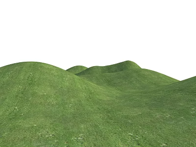 Green Rolling Hills Natural Terrain With Lush Grass And Gentle Slopes 3d model