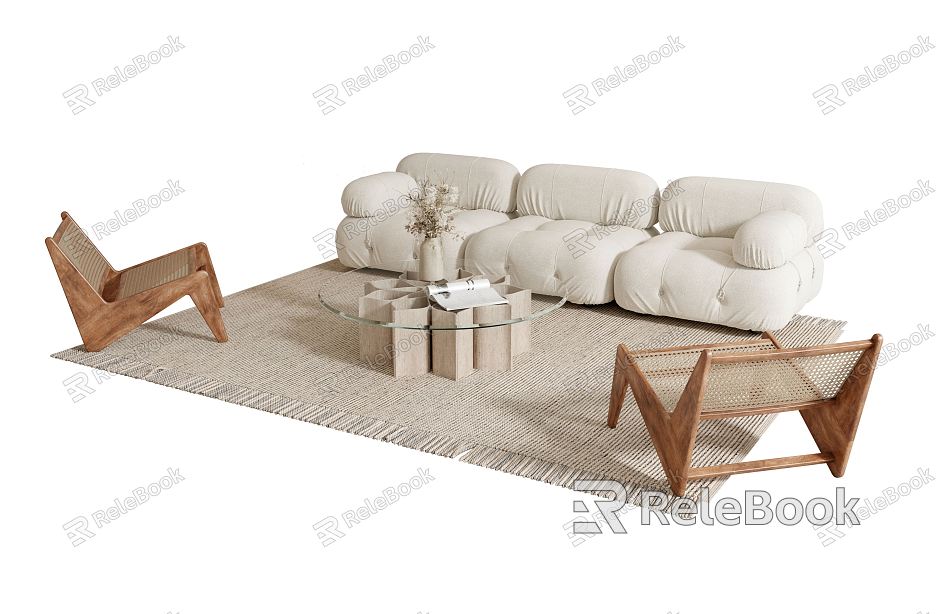 Modern sofa coffee table combination model