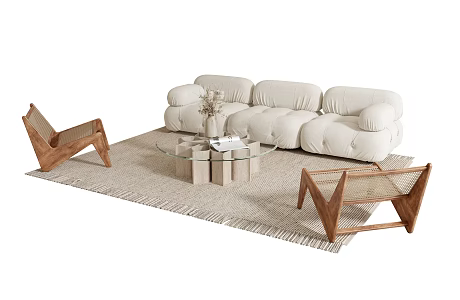 Modern sofa coffee table combination 3d model