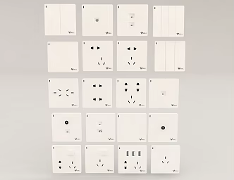 Switch panel intelligent switch water and electricity control panel 3d model