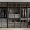Modern Wardrobe Interior Design With Organized Storage Drawers Hanging Clothes And Shoe Compartments