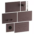 Modern flush switch panel modern realistic hardware bathroom flush switch panel 3d model