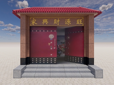 Country courtyard gate 3d model