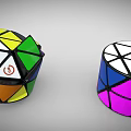 Colorful Geometric Twisty Puzzles Featuring Vibrant Colors And Unique Interlocking Shapes