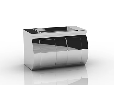 Sleek Modern Stainless Steel Bathroom Accessories With Multiple Storage Compartments 3d model