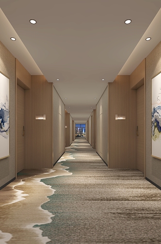 Hotel walkway 3d model