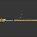 Yellow Military Weapon Component With Long Slender Tube And Label For Combat Use