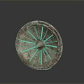 Ancient Handcrafted Equipment With Circular Radial Pattern And Decorative Design