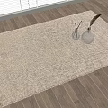 Modern Simple Carpet Fabric Square Living Room Plain Color 3d model