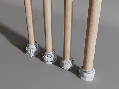 Chinese Style Stone Pier Pillar Stone Drum Wooden Pillar Foundation Stone Chinese Style Pillar Foundation Wooden Pillar 3d model