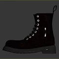 Brown Leather Work Boots Featuring Laces Stitches Thick Soles and Shiny Design
