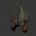 Vintage Style Canvas Bag With Leather Straps And Metal Buckles For Daily Use