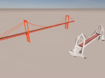 Modern Bridge Landscape Bridge 3d model Modern Bridge Landscape Bridge 3d model