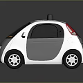 Small Silver Modern Car With Black Roof Device And Orange Interior Seats 3d model