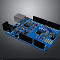 UNO Development Board Blue Circuit With Microcontroller Digital Analog Interfaces And Components