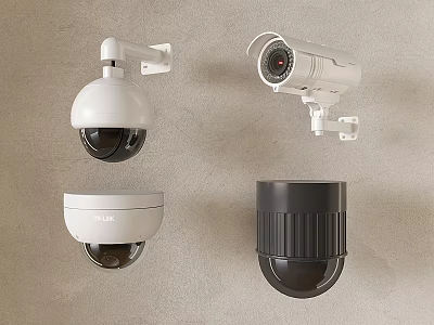 High Resolution Projection Monitoring Cameras With Dome Bullet And Cylindrical Designs For Security Surveillance 3d model