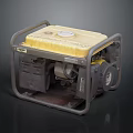 Yellow Portable Generator With Metal Frame Exposed Engine Components For Emergency Power Supply 3d model