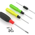 Colorful Hardware Screwdrivers with Metal Tips and Assorted Small Screws Set 3d model