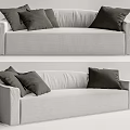 Minimalist Light Gray Multi Seater Sofa With Dark Gray Accent Cushions 3d model