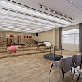 Traditional Chinese Musical Instruments Room With Wooden Floor Modern Ceiling And Blue Screen
