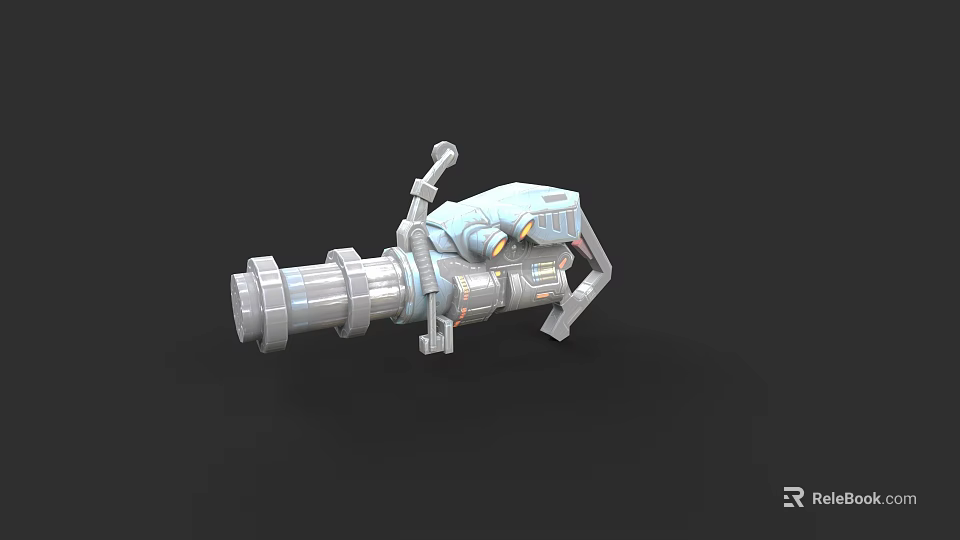 Advanced Futuristic Sci Fi Weapon With Mechanical Barrel And Sighting System 3d model 