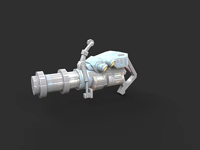 Advanced Futuristic Sci Fi Weapon With Mechanical Barrel And Sighting System 3d model