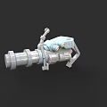 Advanced Futuristic Sci Fi Weapon With Mechanical Barrel And Sighting System