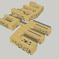Light Yellow School Building With Interconnected Structures And Numerous Small Windows