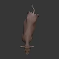 Realistic Brown And White Cow Figurine Standing On Gray Surface