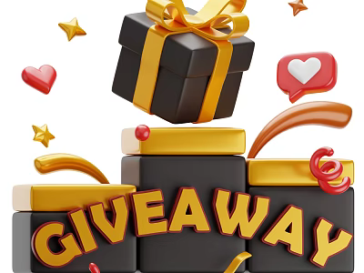 Decorative Ornament Set With Gift Box Stars Hearts And Giveaway Accents 3d model