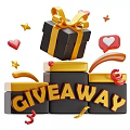 Decorative Ornament Set With Gift Box Stars Hearts And Giveaway Accents
