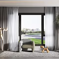 Modern Curtains 3d model