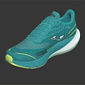 Lightweight Turquoise Running Shoes With Textured Upper And White Yellow Sole Sporty Design