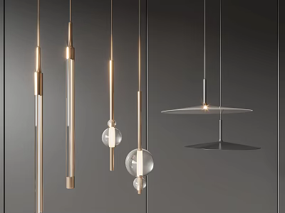 Modern Pendant Lights With Diverse Glass And Metal Shapes For Contemporary Interiors 3d model
