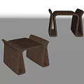 Modern Wooden Stools With Unique Curved Structure And Contemporary Design