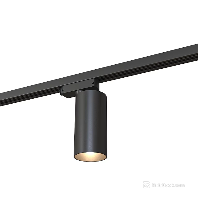 Sleek Black Track Mounted Downlight Spotlight With Modern Design And Bright Indoor Lighting Fixture 3d model 