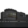 Modern Commercial Street Architectural Design With Glass Facade And Open Plaza Space