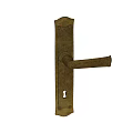 Classic Vintage Brass Door Handle With Keyhole And Decorative Edge Design